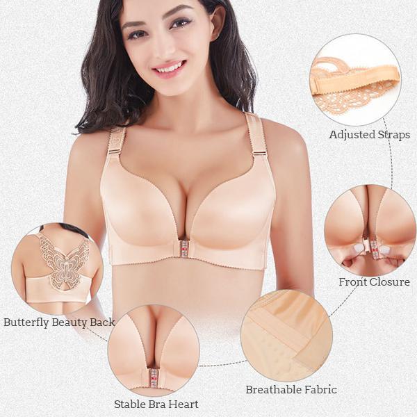 [B-DD Cup] Front Buckle Bra Seamless Cotton Adjustable Bra