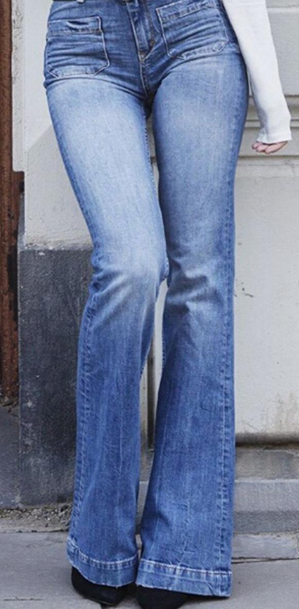 High Waist Bell Bottom Jean