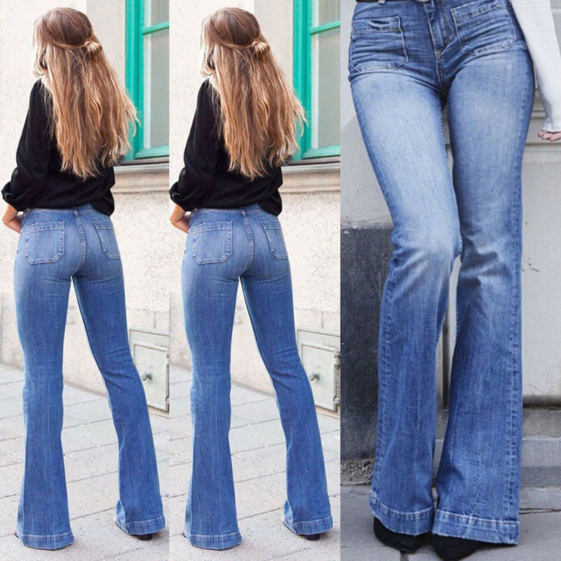 High Waist Bell Bottom Jean